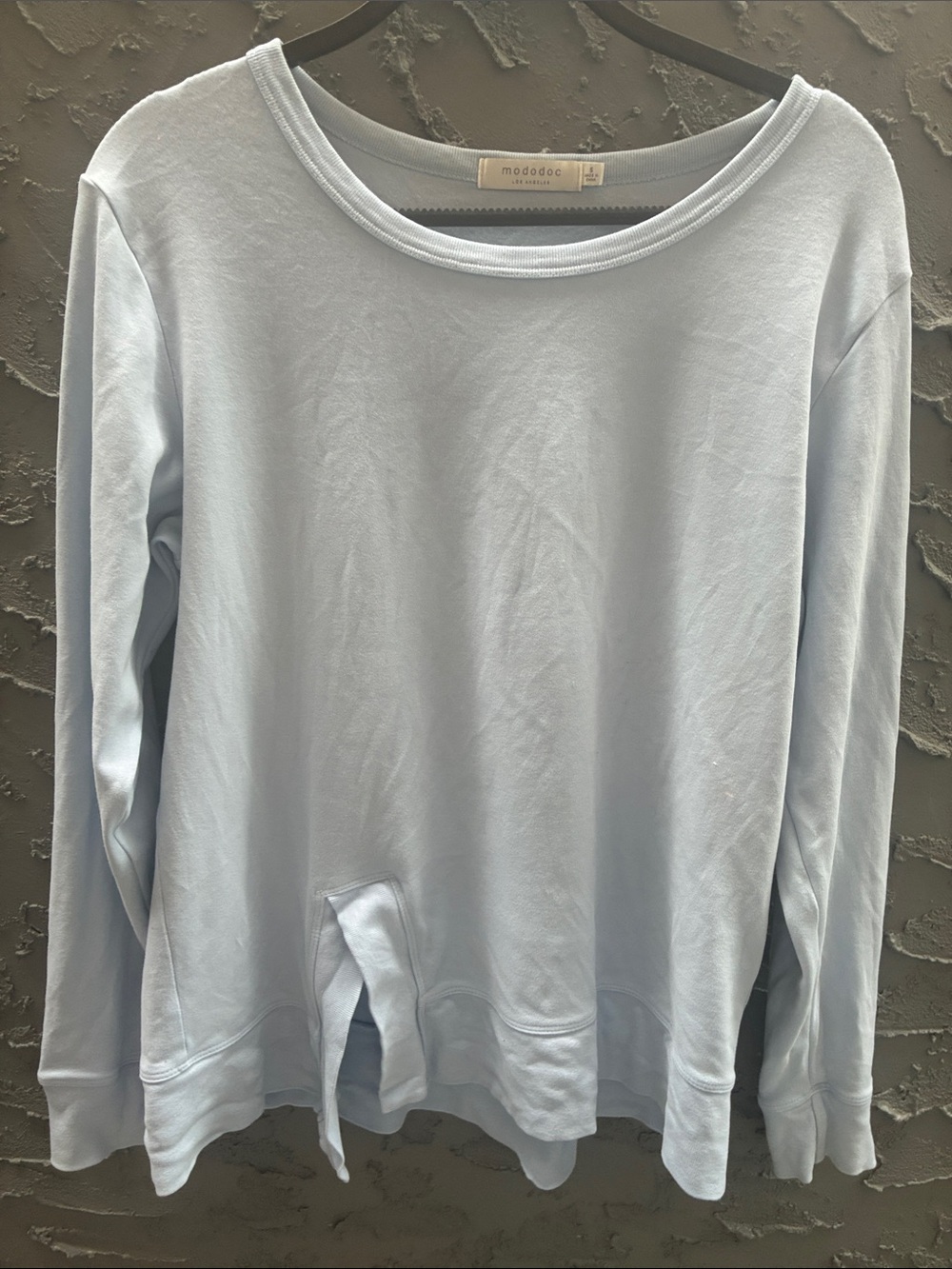 Mododoc Los Angeles Pale Blue Long-Sleeve Pullover SweatshirtSz S Worn 1x